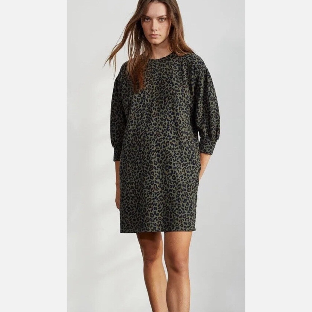 Anthropologie Velvet by Graham & Spencer Malisa Tunic Olive Sweatshirt Dress XS